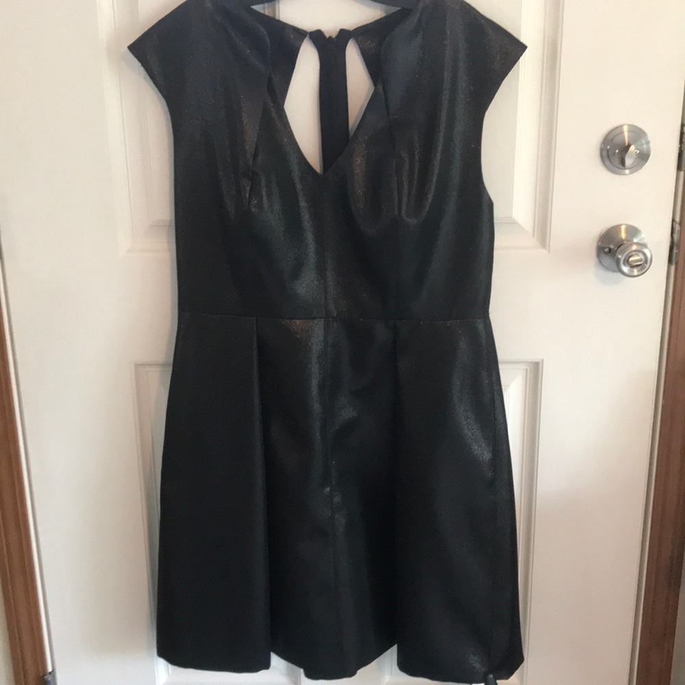 Halston a line black dress
